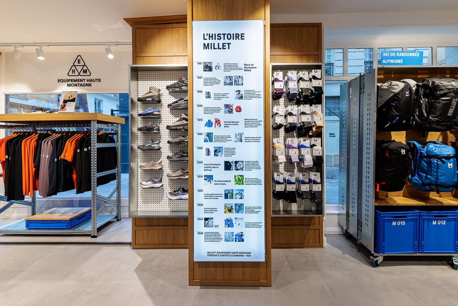 photo de l'intérieure de la boutique millet à nantes